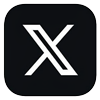 A black square icon with rounded corners featuring a large white letter X centered in the middle