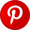 The image displays the pinterest logo, which features a stylized white letter P on a bold red circular background. the design is simple yet recognizable, embodying pinterest's visual identity.